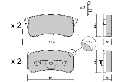 Комплект тормозных колодок AISIN BPMI-2002